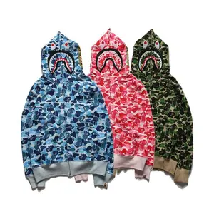 Fierce Face Camo Hoodie, Full Zip and Hood Design, Japanese Street Style for Men and Women’s Casual Fashion