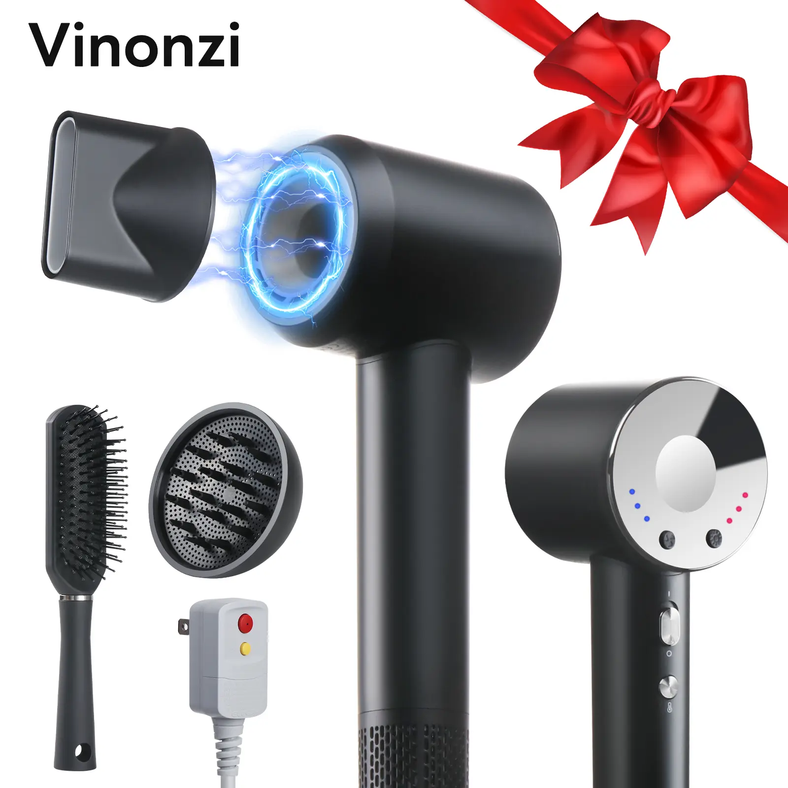 2025 Ionic Lightweight Hair Dryer Styler - Salon Pro Compact Polycarbonate Device with 110000 RPM Low Noise Motor, Ionizer, Curl-Shaping Diffuser Attachment, Brush, Heat Protection, Fast Drying for Curl Routine, Bouncy Locks, Home Use (Hair Styling Tools)