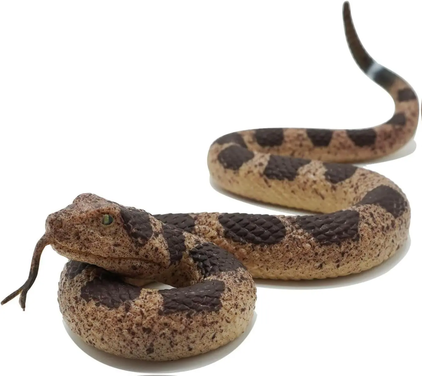 Fake Snakes Prank, Rubber Snake Realistic Keep Birds Away, Fake Rattlesnake Toy - Life-Like Snake Figurine for Pranks, Halloween Decorations, and Educational Purposes