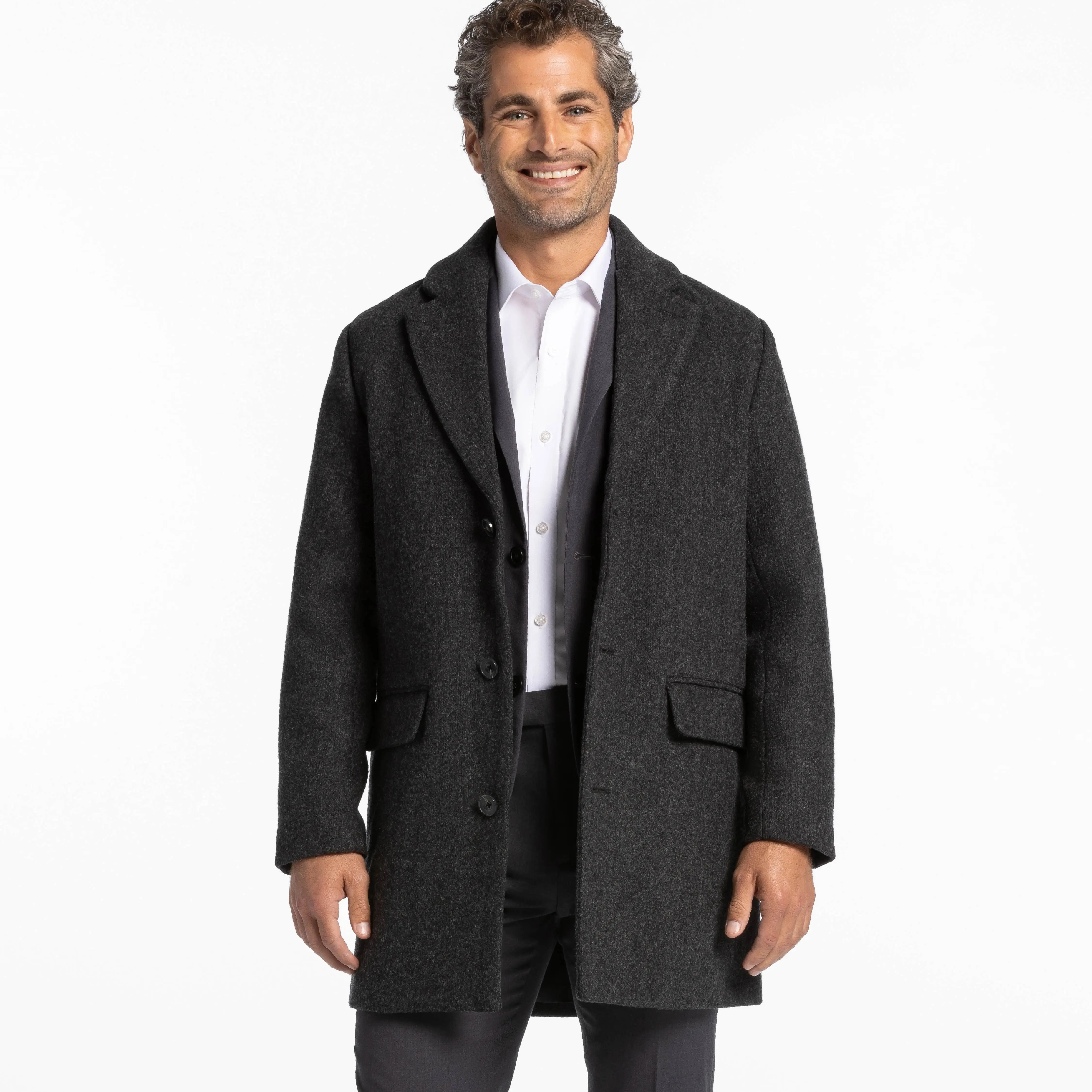 Charcoal Wool Top Coat