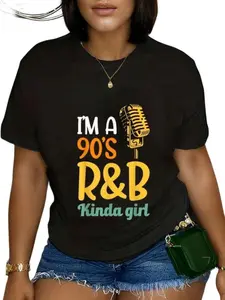 Hiphop Soul Music Clothing, 90s R&b Style Unisex Casual Wear, Ideal Gift for Fans, Loose-Fitting Slogan Letters Design