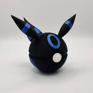 Shiny Umbreon-Inspired 3D Printed Poke Ball Pre Built Collectible