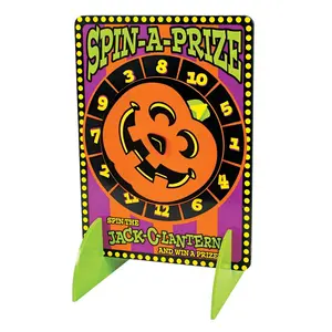 14 3/4" x 20" Halloween Spin the Jack-O'-Lantern Wood Prize Wheel