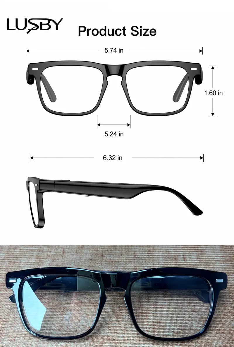 Multifunctional Wireless Smart Glasses with Camera - 8MP Photochromic ...