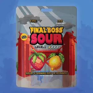 Final Boss Sour - Level 1 Strawberry Lemonade (1 or 4 Pack) Flavor Beverage