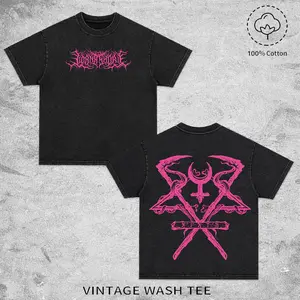 Vintage Lorna Shore Logo Rosa Acid Washed Graphic Tee, 100% Cotton Metalcore Band Merch, Oversized Streetwear Pump Cover, Gift For Rock Music Lovers, Gothic Punk Emo Grunge Y2K Outfits