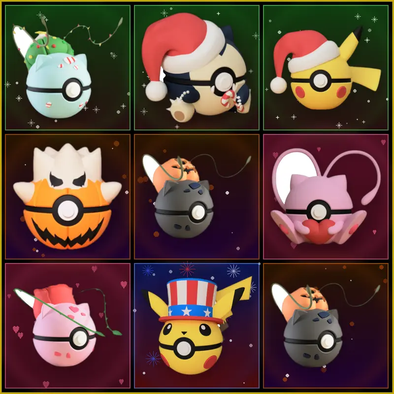 Holiday Pokeball Characters