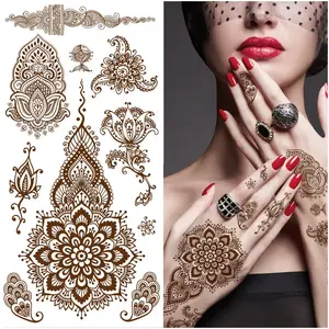 Luxury Henna Temporary Tattoos | Waterproof Boho Hand Designs | Lasts 5–10 Days