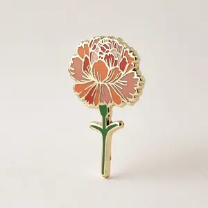 Pink Carnation Flower Enamel Pin