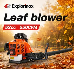 Explorinox 1 Set Leaf Blower Backpack Style 52 Cubic Centimeter Adjustable Tube Gas Powered Dust Blower Garden Supplies Tool Handle