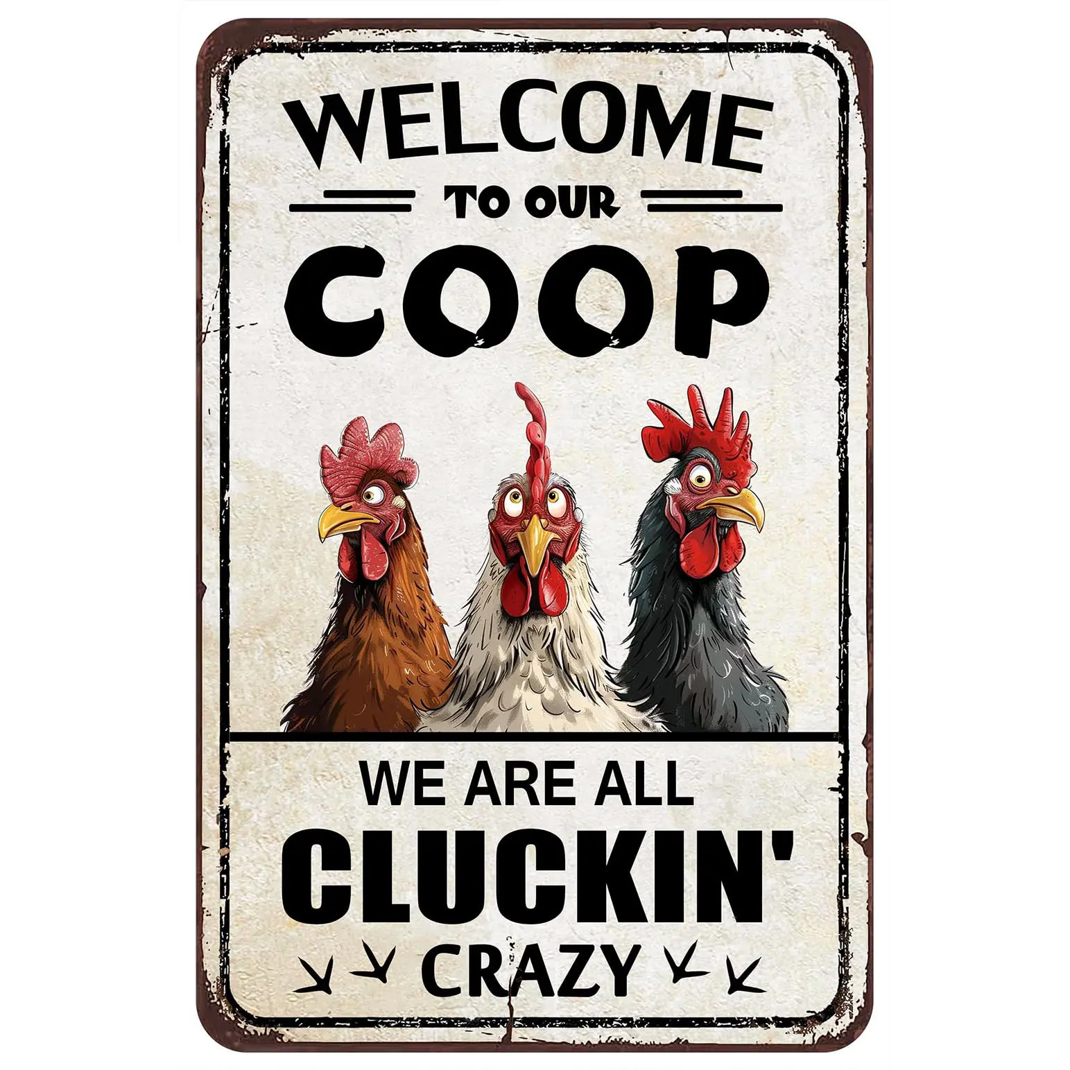 Chicken Coop Accessories Funny Chicken Signs Rooster Decorations Chicken Stuff For Farmhouse Farm Kicthen Decor Welcome To Our Coop 12x8 Inches