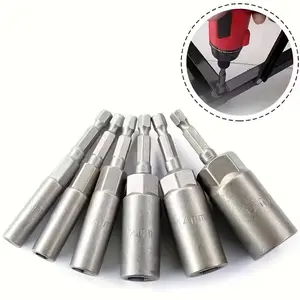 6pcs Long Deep Nut Screwdriver Drill Bit Set, Screwdriver Bits Set, 80mm Extended Reach Tools, Durable Precision Drilling Accessories for DIY Projects & Repair