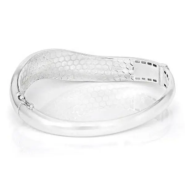 Jedora Sterling Silver High Polished Curved Bangle