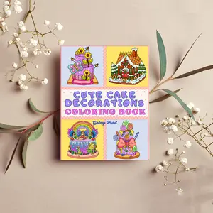 Cute Cake Decorations Bold and Easy Coloring Book for Fun and Easy Coloring