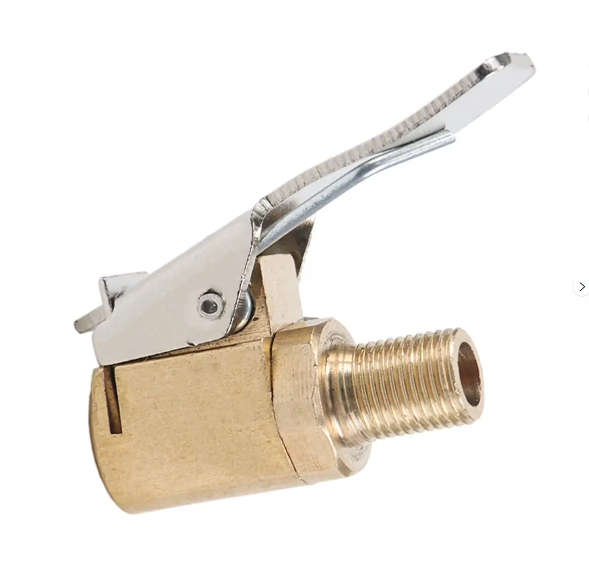 2/4-Pc Pack Brass Locking Air Chuck with Clip Adapter Fit - Tire Repair Tools, Portable Tire Inflator Hose Connector, Secure Hose Lock, Durable Corrosion-Resistant Brass Body, Easy On/Off Clamp, Fits Most Standard Valve Stems, Automotive Car Accessory