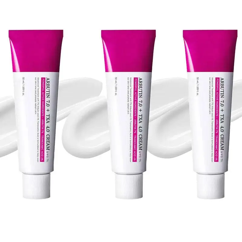 Arbutin 7% + Tranexamic Acid 4% Cream, 70,000ppm Arbutin, 40,000ppm TXA, Niacinamide, Glutathione, Dark Spots, Freckle, Blemishes, Pigmentation, Korean Skin Care, 50ml, 1.69 fl. oz.