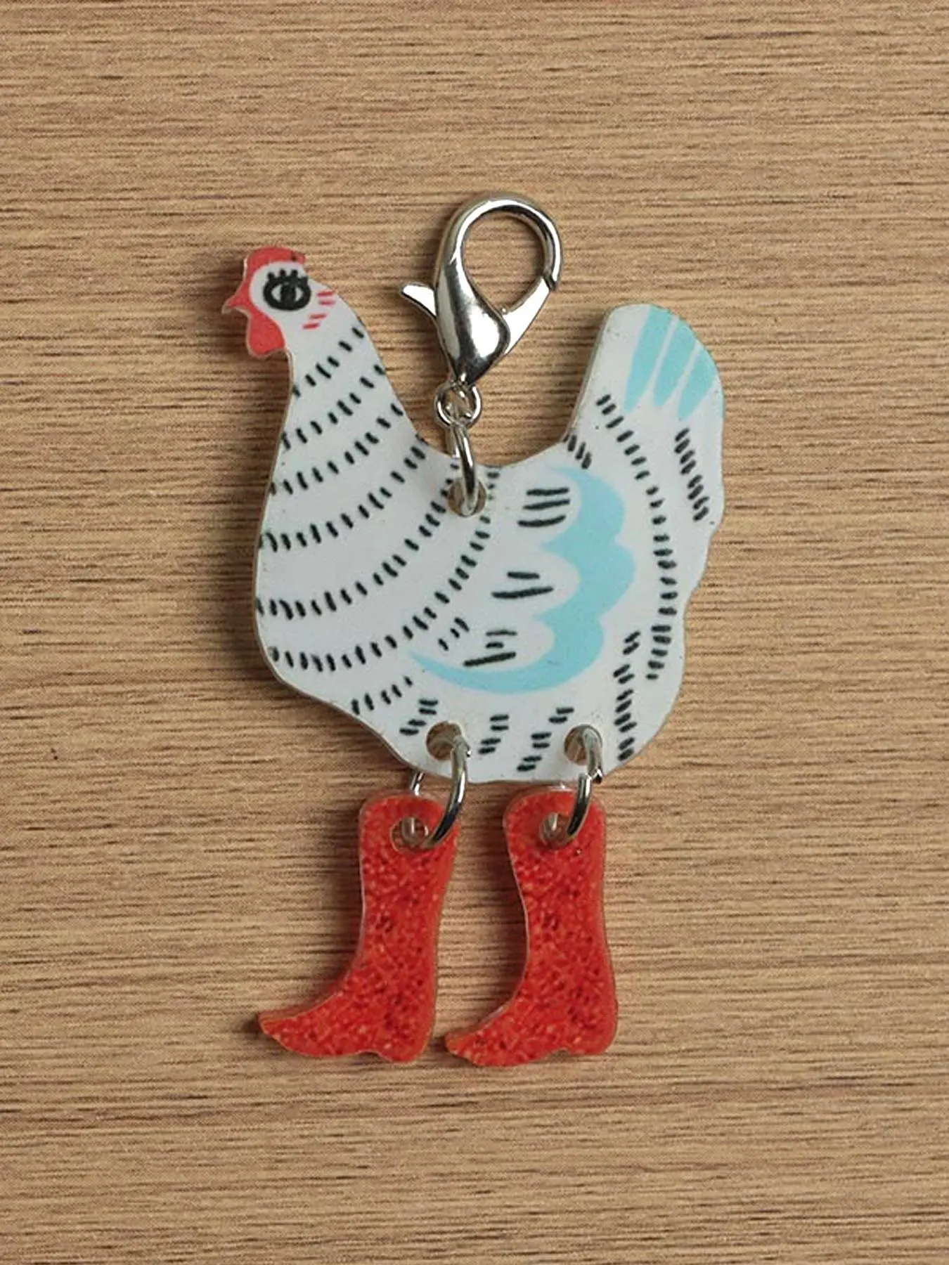 1pc Chicken With Boots Badge Reel Charm Lanyard Charm Nurse Teacher Badge Charm Nurse ID Holder Purse Charm Backpack Keys Funny Fun Playful Key Charms Keychain For Bags Whimsical Chicken Design Key Accessories