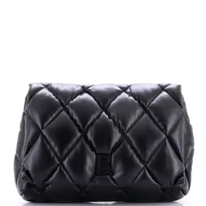 Pre-owned Balenciaga Leather Clutches & Wristlets Touch Clutch Quilted Puffy Large by Rebag