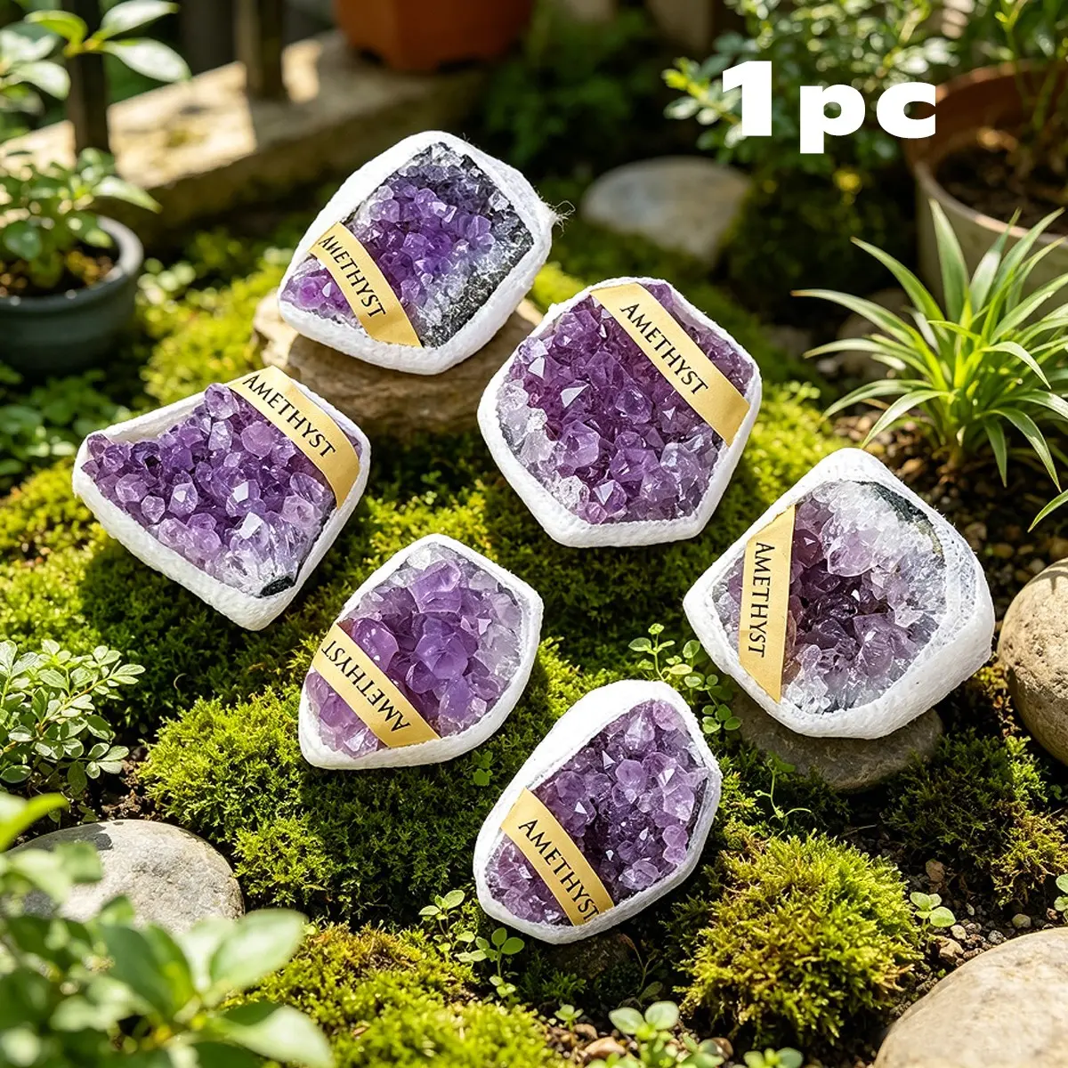 Natural Brazilian Amethyst Cluster Agate Crystal Cave, Chakra Energy Balance Healing Stone, Home Desktop & Garden Decoration, Crystal Decorative Ornaments, Chakra Healing Stones