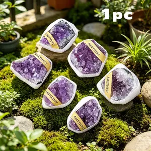 Natural Brazilian Amethyst Cluster Agate Crystal Cave, Chakra Energy Balance Healing Stone, Home Desktop & Garden Decoration, Crystal Decorative Ornaments, Chakra Healing Stones