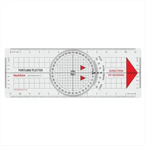 Liquidraw Portland Course Plotter with Marine Protractor | Navigation Protractor | Useful Tool for Marine Navigation | Made from Strong Clear Acrylic | Bold Clear Markings | Easy to Carry