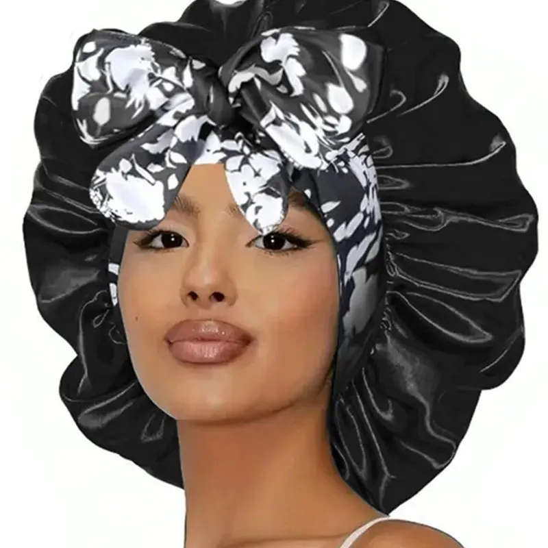 Women's Bow Decor Satin Sleeping Bonnet, Casual Comfortable Hair Care Bonnet, Soft Sleeping Bonnet for Women & Girls, Bonnets for Sleeping, Hair Cap for Sleep
