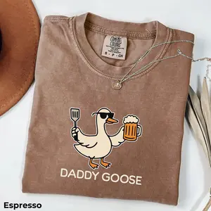 Comfort Colors Daddy Goose Funny T-shirt - Father's Day Gift, BBQ Beer Shirt, Silly Goose Tee, Summer Party, Shirt For Dad, Shirt For Grandpa