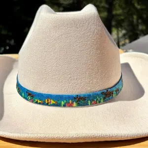 Loomed Seed Bead Hatband: Undersea Turtles, Fish, Coral