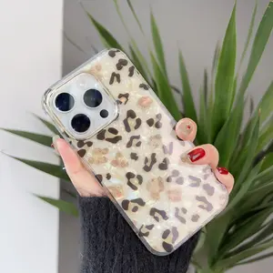 Labzone Luxury Bling Leopard Pattern Case for iPhone 16 Pro Max, Cheetah Print Cute Glitter Women Soft Silicone Flexible Protective Shockproof Phone Case for IP 15 Pro Max, Trendy Leopard Print Protective iPhone 14 Cover, Sparkly, Stylish, Glamorous