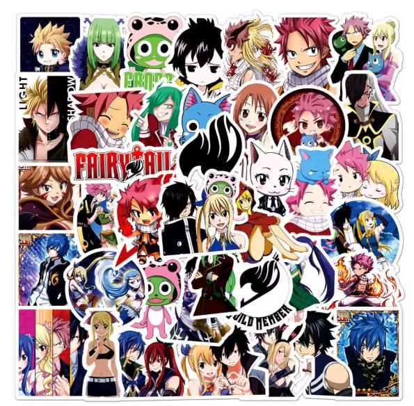 50Pcs FAIRY TAIL Anime Stickers Etherious Natsu Dragneel Cartoon Decals DIY Skateboard Phone Laptop Cool Graffiti Sticker