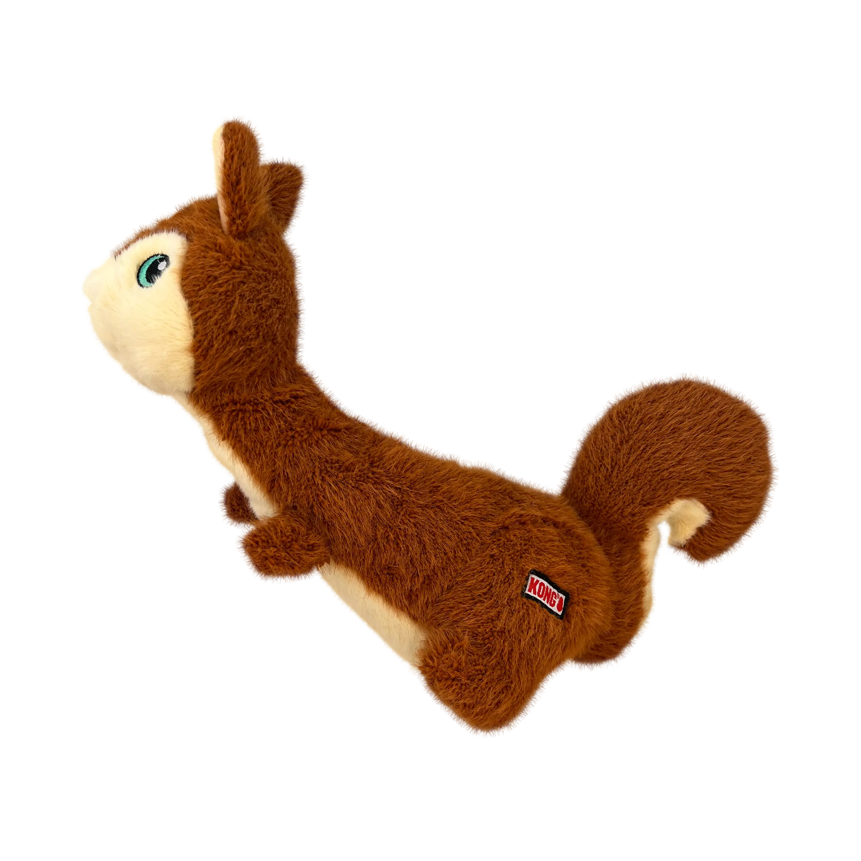 Kong Scruffs Squirrel Medium/Large Soft Plush Toy with Elongated Neck & Super-Squeaker
