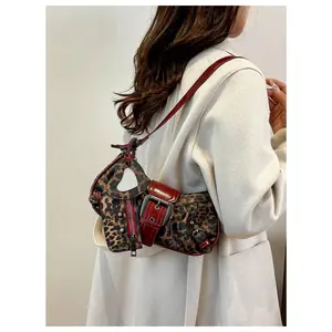 PU Leather Top Handle Buckle Shoulder Bag PU Leather Retro Vintage Mini Handbags