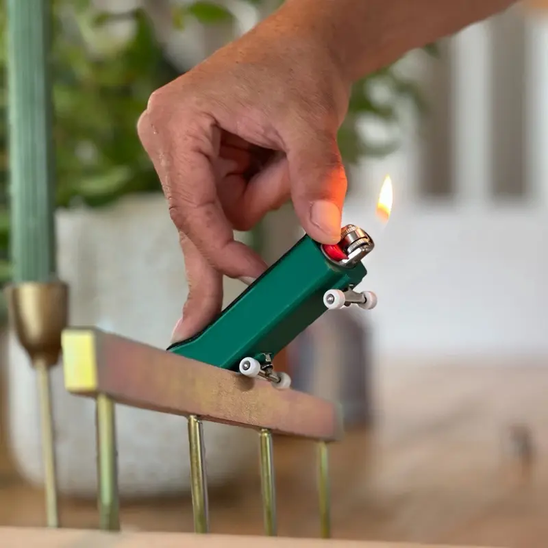 Bic Flick Fingerboard Lighter Cover | Finger Skateboard Sleeve for Bic Lighters | Mini Skate Deck with Real Trucks & Wheels | Lighter Not Included