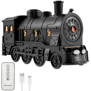Steam Train Essential Oil Diffuser, 300ml Magic Train Humidifier with 2 Lights 2 Mist Modes, Vintage Train Bedroom Humidifier for Home Office Decoration Birthday Gift