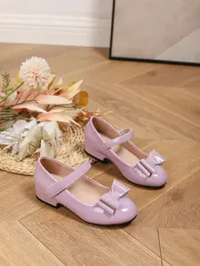 Girls' Mary Jane Shoes Block Heel Casual Party Shoes for Ages 3+, Comfortable Leather Kids Footwear, Stylish Fashion