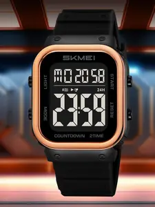 Men's Digital Sports Watch, Fashionable Digital Watch with Night Glow Function, Perfect for Shopping and School, Trendy All-match & Exquisite Watch for Gift, Casual Trendy Wristwatch