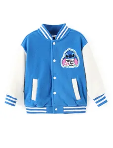PatPat Disney Stitch Kids' Baseball Jacket Soft Cozy with Adorable Stitch Print for Ages 3-13