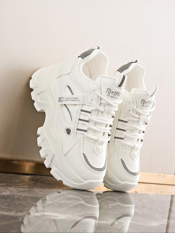 Women's Wedge Heel Thick Sole Sports Shoes, Comfortable and Stylish Athletic Footwear, Perfect for Casual Wear and Daily Use, Sneakers Height Shoes