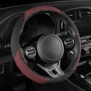 BDK Steering Wheel Cover -SootheGrip MassageTouch - Comfort Massage Grip - Protection and Control- Black & Burgundy