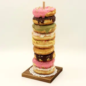 3PCS Wooden Donut Holder Display 27 Donuts, Reusable Bagel Donut Holder Stands for Wedding Birthday Party Decoration Baby Shower