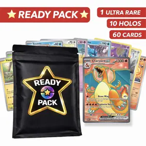 ☆ READY PACK ☆ | 60 Pokémon Card Lot | 10 Holos + Ultra Rare Card GUARANTEED