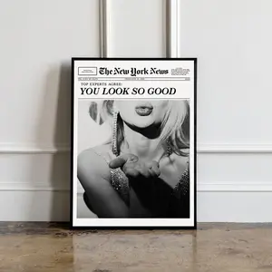 "You Look So Good" Frameless Wall Art Poster - Chic Flattering Luxury Room Accessory, Elevate Your Space & Boost Positive Vibes |     Perfect Home Decor Gift