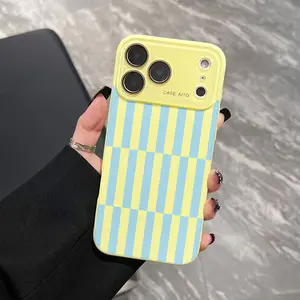 Alternating Vertical Stripe Print Phone Case Who Love Understated Yet Eye-Catching Style With Ultra Skin Friendly Touch, All Inclusive Lens Phone Case Suitable for iPhone 17 16 15 14 13 12