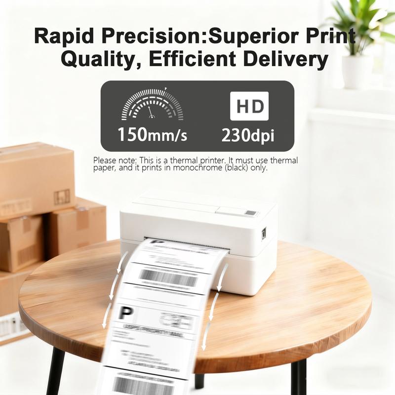 Bluetooth Label Thermal Printer 4x6, Wireless Shipping Parcel Printer, Compatible with Phone/PC & Mac, Supports USPS/UPS/Shopify/Amazon/Etsy & More, Ideal for Small Business/Home Office