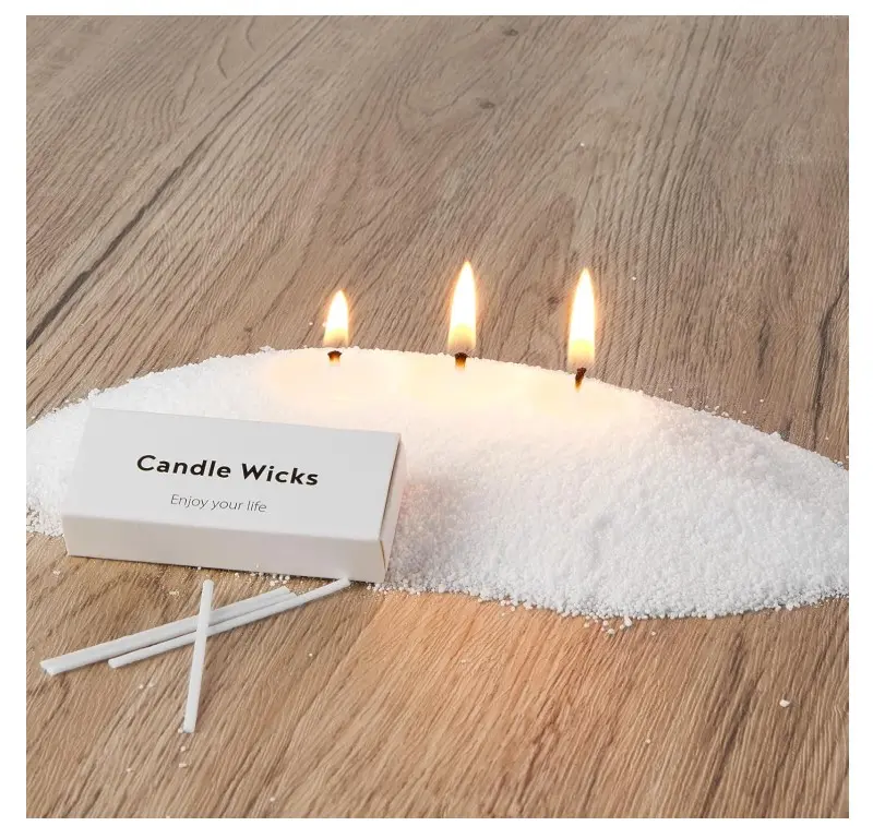 White Unscented Non-Toxic Vegan Palm Wax Pearl Candle Long-Lasting 120 Hours Candle Beads Refillable Powder Candles with 30 Wickes