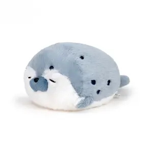 Cute Chubby Seal Plush Toy Soft Pillow Lifelike Stuffed animals Marine Life Sea Otter Soft Doll Simulation Seal Cushion Christmas Birthday Gift