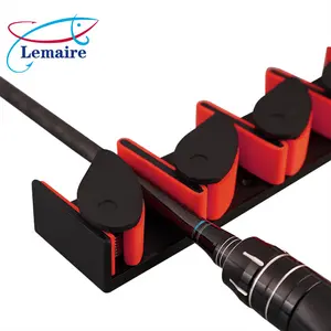 Lemaire Fishing Rod Wall Mount Rack No Drill EVA Non-Slip Heavy Duty Lure Rod Storage Rack Horizontal Display Space Saving Gear Organizer for Garage Boat Must Have Accessories