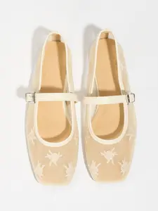 Comfortable Square Toe Mesh Flat Shoes with Strap Design, Versatile Casual Flats for Daily Wear, Ideal Work and Commute Shoes, Netted Ballet Flats