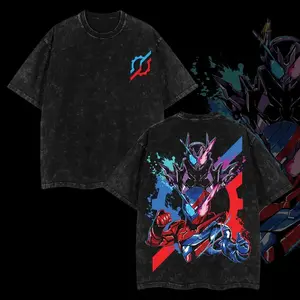 InvincibleLife4U Retro Kamen Rider Build Oversized T-Shirt 100% Premium Cotton Relaxed Fit S-3XL Classic Menswear Top for Men Apparel Clothes Soft