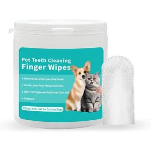 Pet Parents 50ct Dog & Cat Dental Finger Sleeve Wipes - Gentle Disposable Grooming Wipes for Oral Care, Breath Freshening, No-Rinsing Cleaning, Outdoor Use